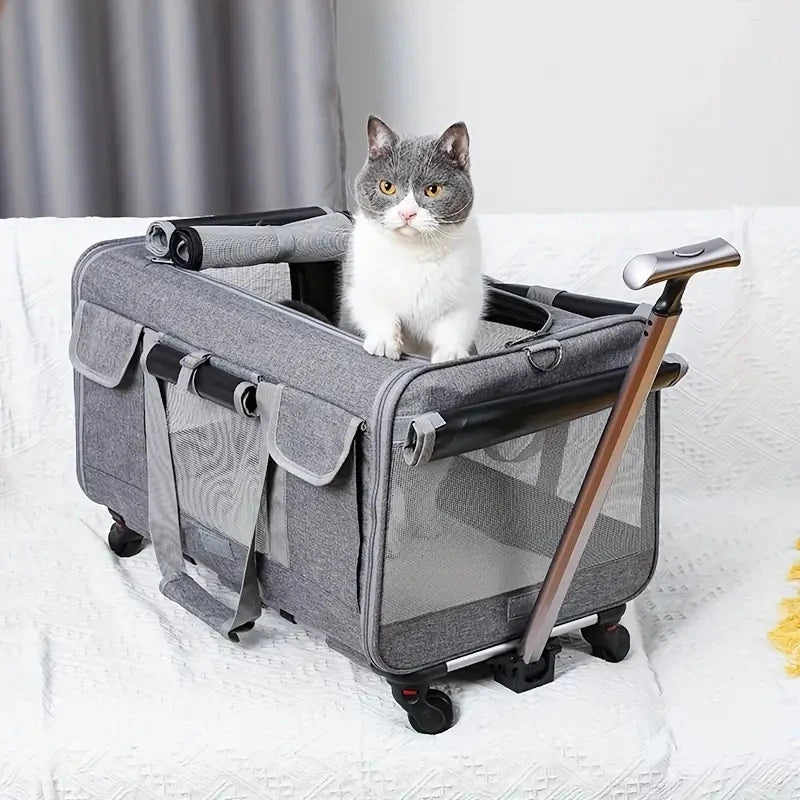 Extra Large Portable Pet Trolley  Detachable Dog Trolley Case, Large Foldable Pet Bag Cat Travel Carrier Bag