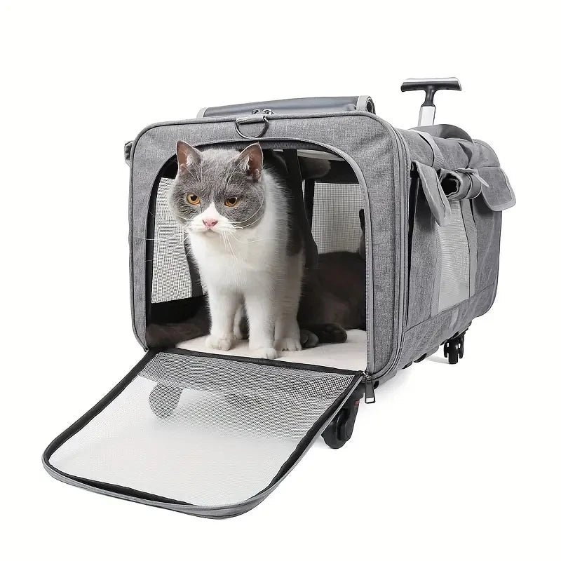 Extra Large Portable Pet Trolley  Detachable Dog Trolley Case, Large Foldable Pet Bag Cat Travel Carrier Bag