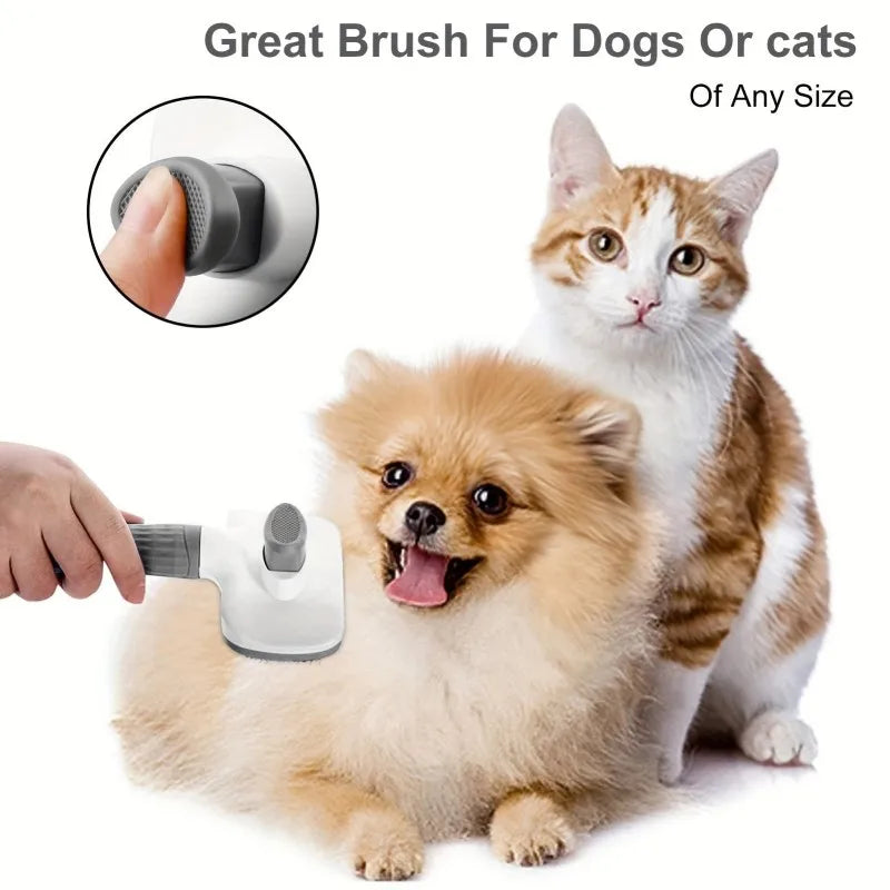 2-in-1 Pet Grooming Brush with Easy Cleanup