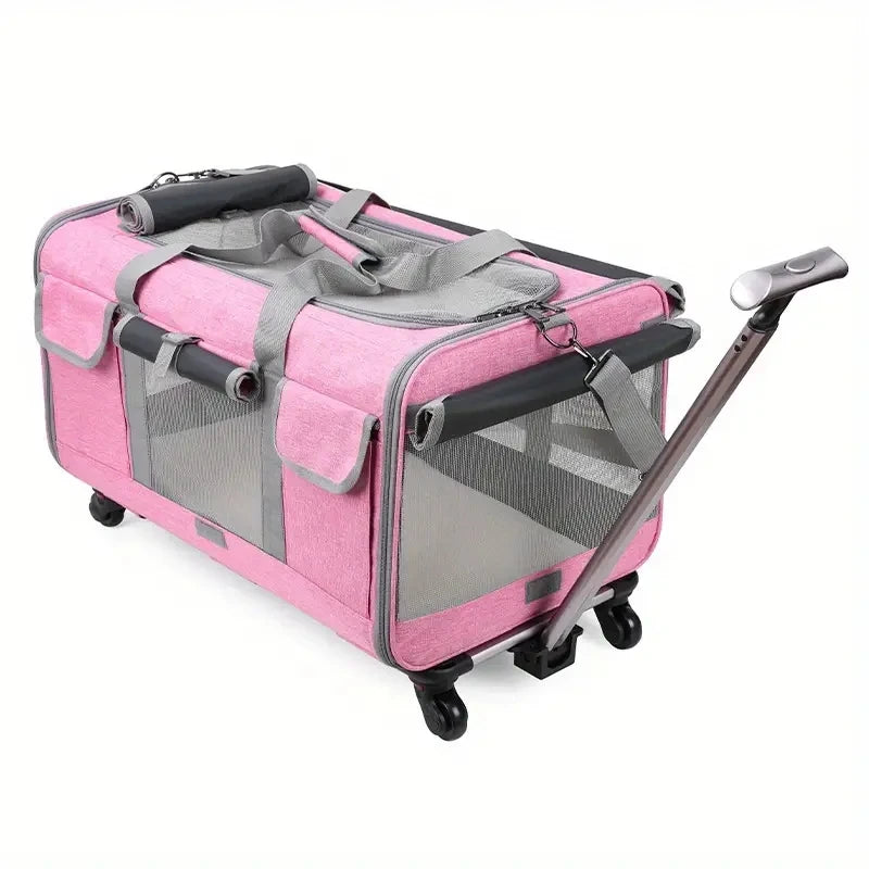 Extra Large Portable Pet Trolley  Detachable Dog Trolley Case, Large Foldable Pet Bag Cat Travel Carrier Bag