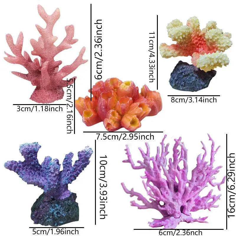 Aquarium Coral Ornament Set