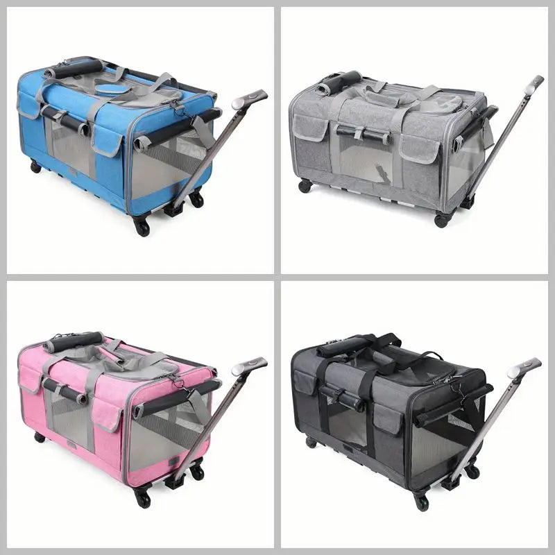 Extra Large Portable Pet Trolley  Detachable Dog Trolley Case, Large Foldable Pet Bag Cat Travel Carrier Bag