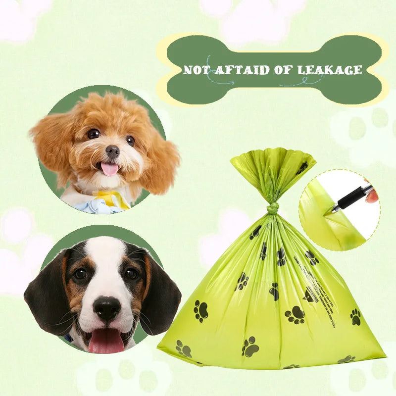 Eco-Friendly Biodegradable Pet Waste Bags  with Leash Clip, Scented Dispenser