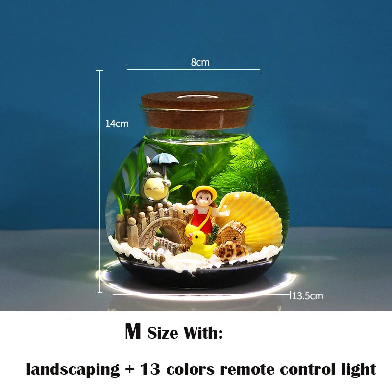 Portable Ecological Micro Landscape Bottle  Aquarium Landscape Bucket Fish Tank Office Desktop Glass Ecological Bottle Fish Tank
