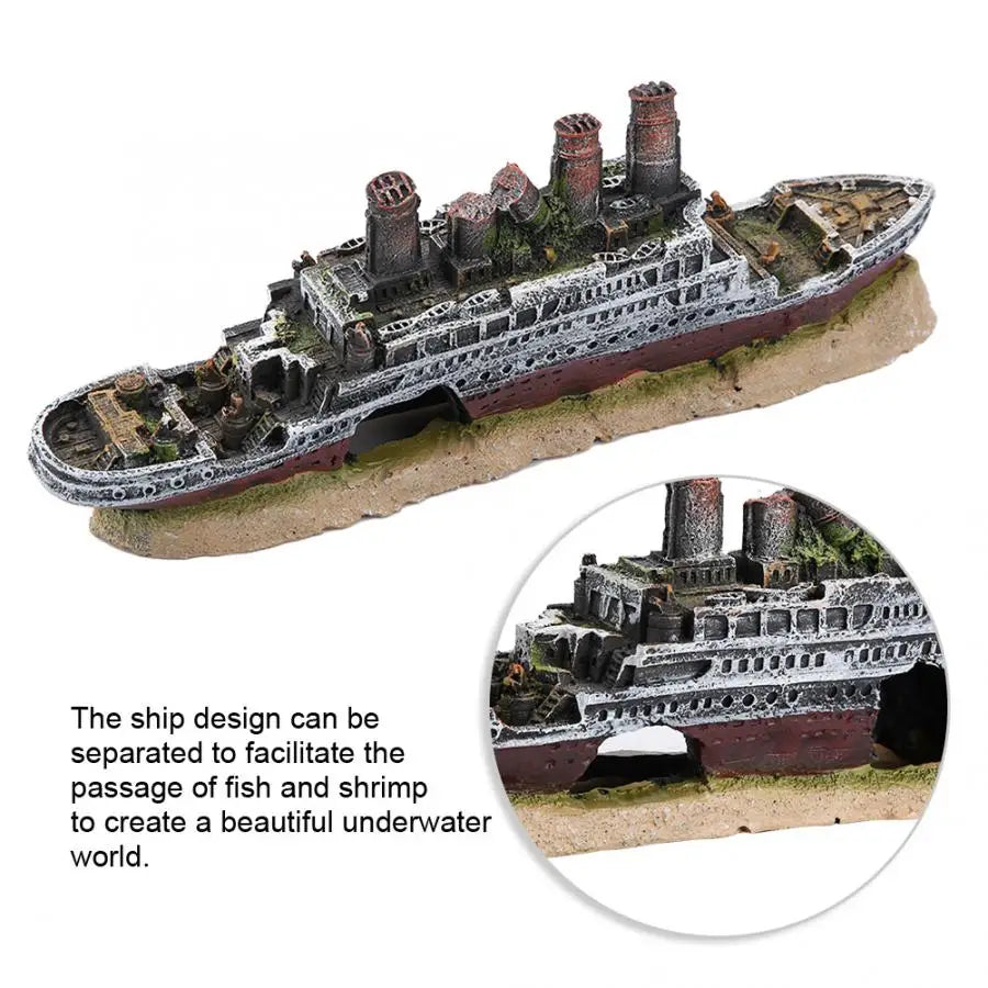 Wrecked Titanic Aquarium Decoration