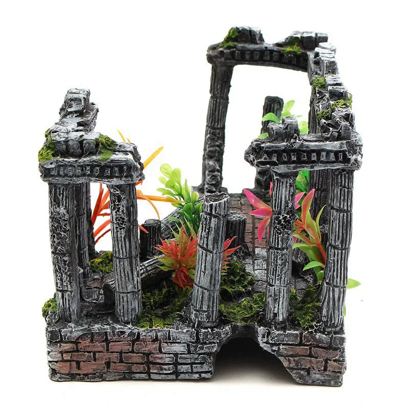 Artificial Palace Ruins or Ancient Roman Column Ornament For Aquarium