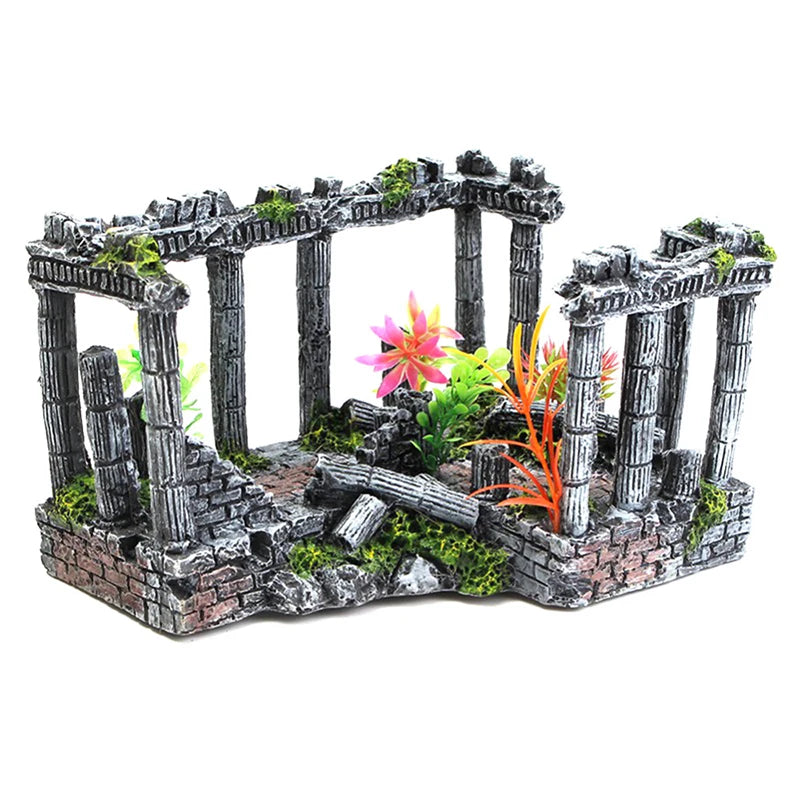 Artificial Palace Ruins or Ancient Roman Column Ornament For Aquarium