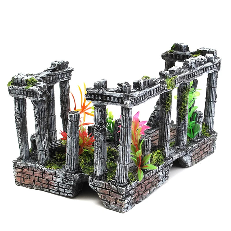 Artificial Palace Ruins or Ancient Roman Column Ornament For Aquarium