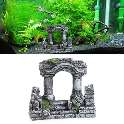 Artificial Palace Ruins or Ancient Roman Column Ornament For Aquarium