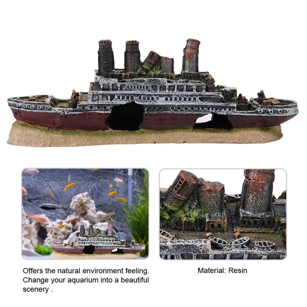 Wrecked Titanic Aquarium Decoration