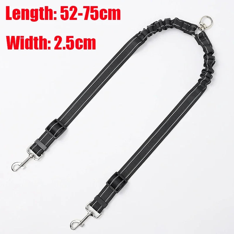 Auto Retractable Double-Ended Dog Leash 3m with LED Flashlight Waste Bag 360 Degree Dual Traction Rope