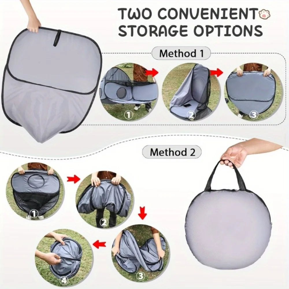 Foldable Cat Tent with Tunnel