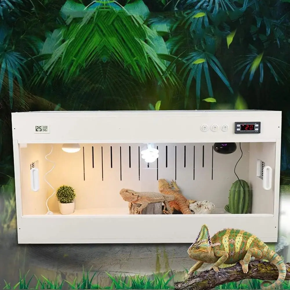 Vivarium Habitat for Reptiles, Lizards, Snakes & Turtles - Brown 40x30x30cm Pet Enclosure
