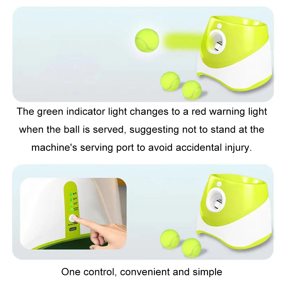 Automatic Dog Ball Launcher with 3 Tennis Balls for Indoor/Outdoor Throwing Game