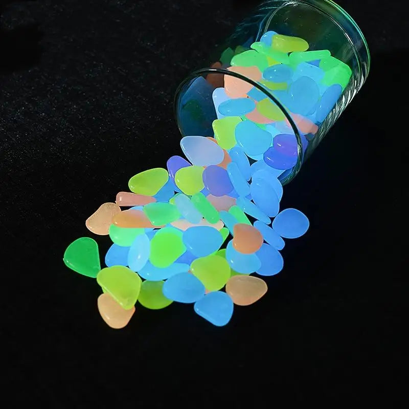 100Pcs Glow in The Dark Garden Pebbles for Fish Tank Aquarium