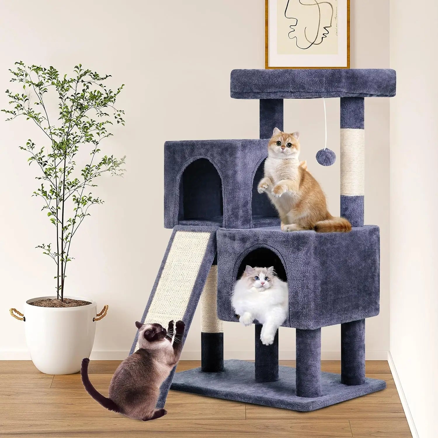 36 Inches Cat Tower with Scratching Posts