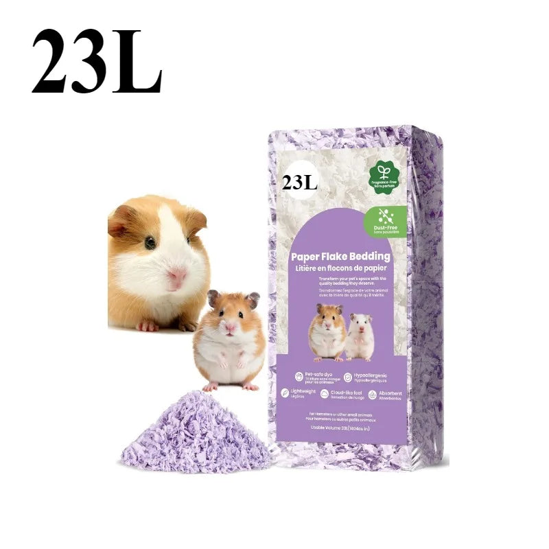 23L/50L Paper Small Pet Bedding, Odor Control, Dust-Free, Moisture Absorbent, Natural Shavings