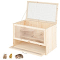 Fir Wood Hamster Cage with Flip Roof, Multi-Ladder Activity Areas for Guinea Pigs Hedgehogs