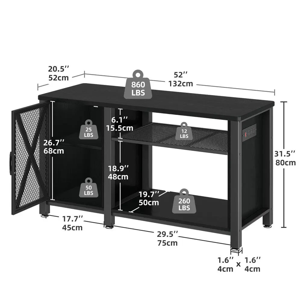 55-75 Gallon Heavy Duty Aquarium Stand w/Power Outlets