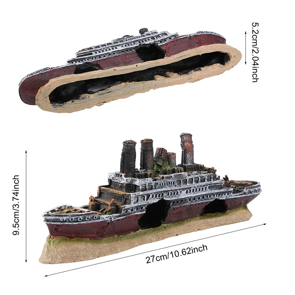 Wrecked Titanic Aquarium Decoration