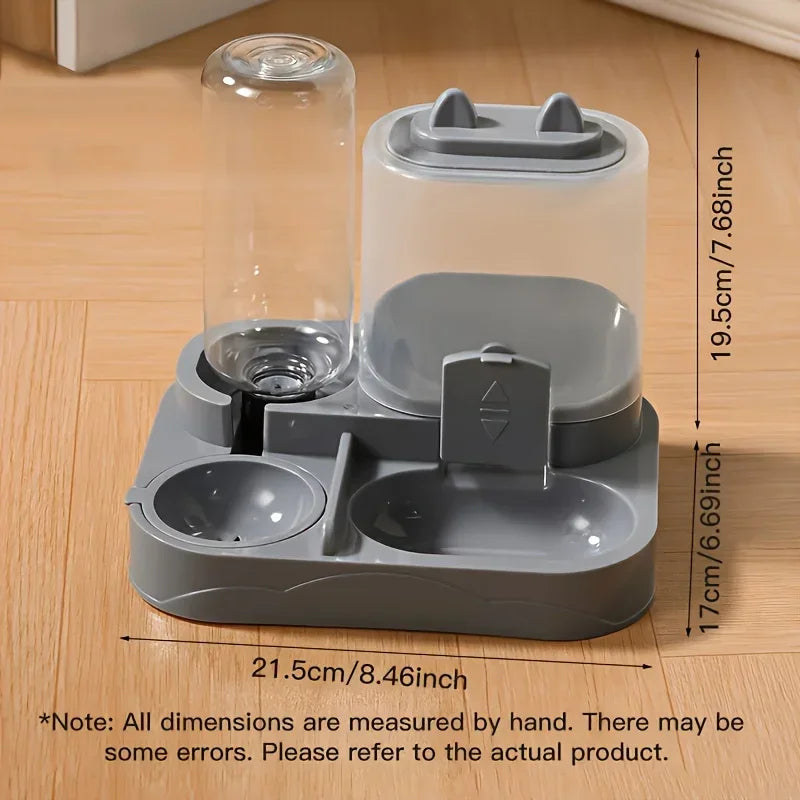Durable Plastic 2-in-1 Automatic Pet Feeder Water Dispenser Large Capacity Food Water Bowl For Cats Dogs