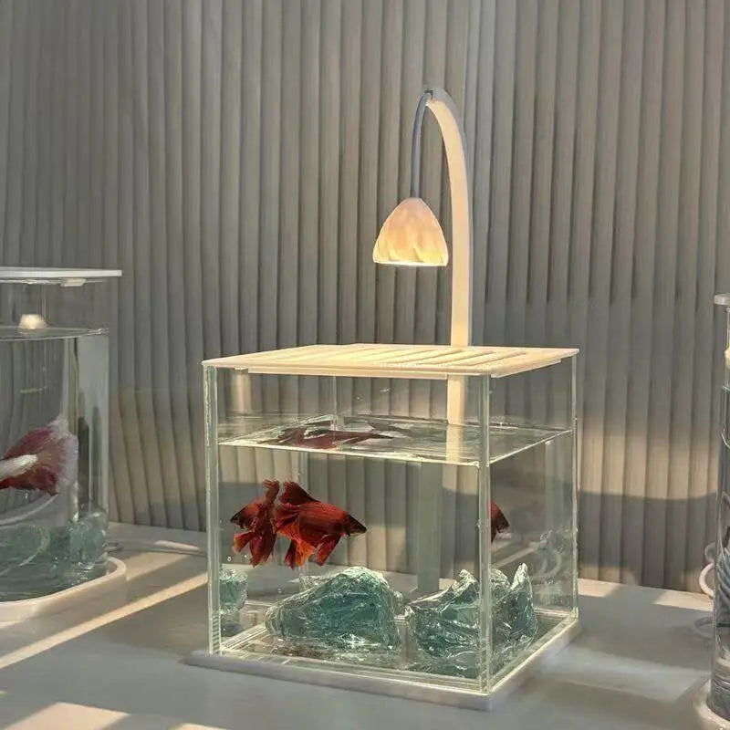 Acrylic Fish Tank With Ice Crystal Landscape