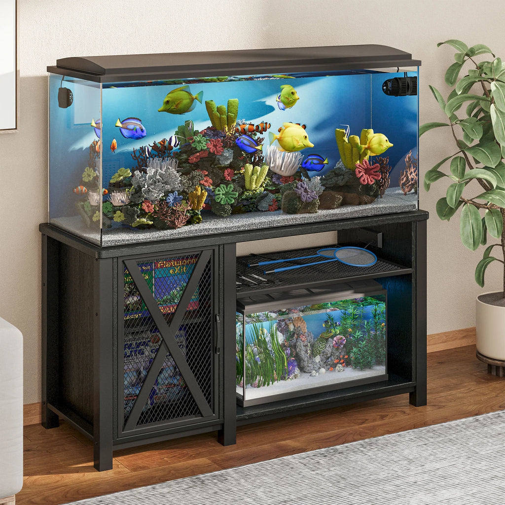 55-75 Gallon Heavy Duty Aquarium Stand w/Power Outlets