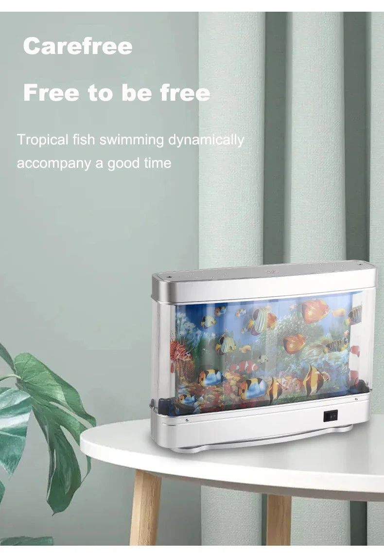 Tropical Fish Tank Lamps Artificial Aquarium Decor Virtual Ocean in Motion Night Light For Children Halloween Christmas Gift Toy