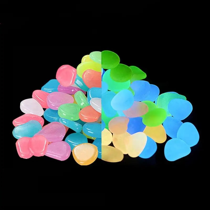 100Pcs Glow in The Dark Garden Pebbles for Fish Tank Aquarium