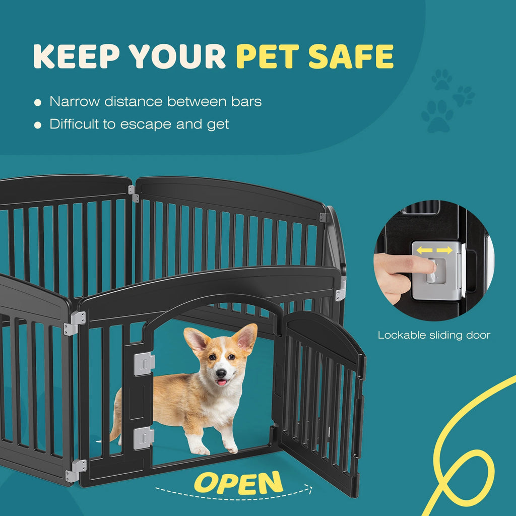 Plastic 6 Panel 24" Expandable Durable Dog Playpen Or Pet Fence for Medium Dogs