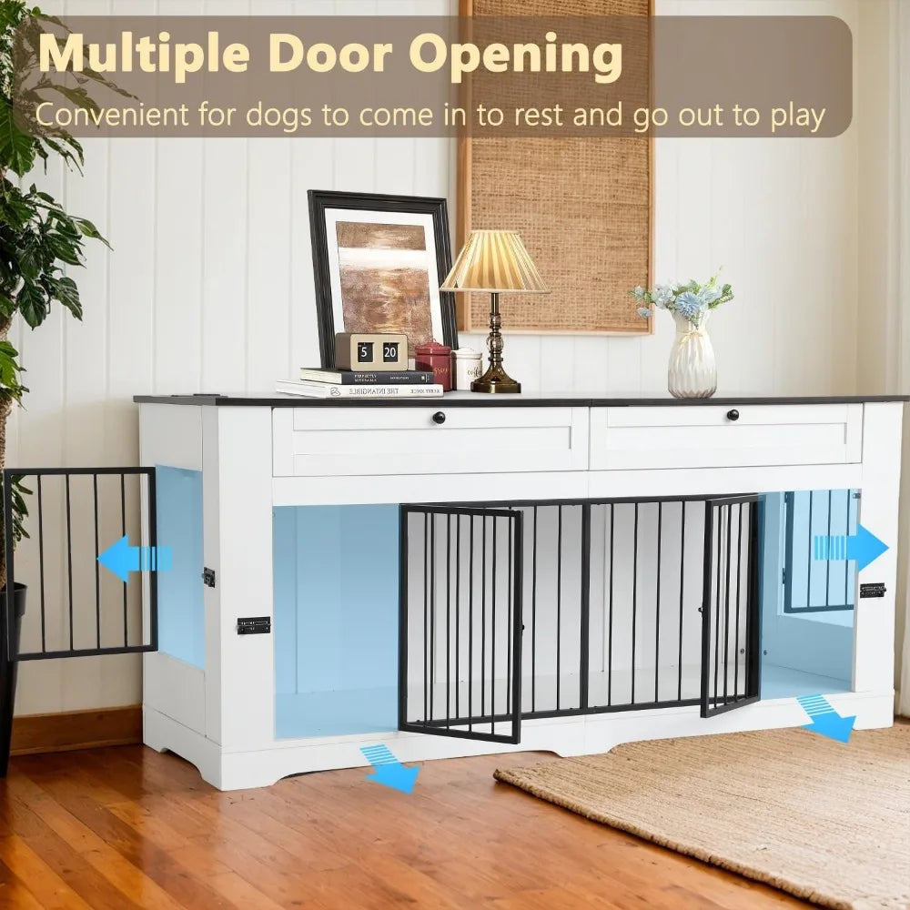 Decorative Heavy Duty Large Dog Cage with Charging Station