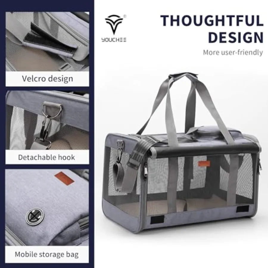 19x10.5x11.5 Inches Soft Sided Collapsible Pet Carrier for Cats and Dogs Up to 20 Ibs