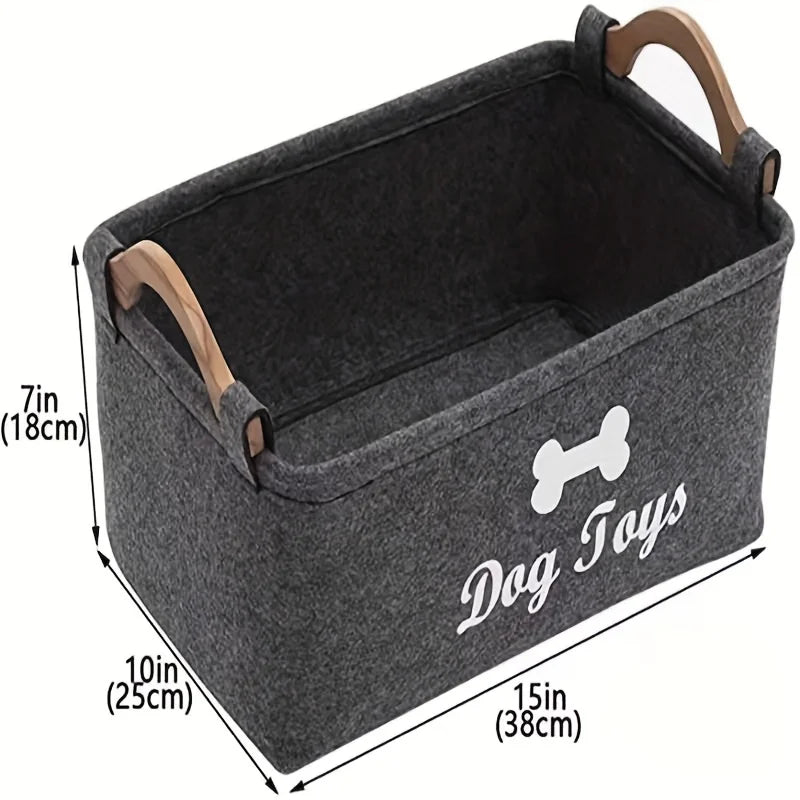 Felt Dog Toy Storage Box