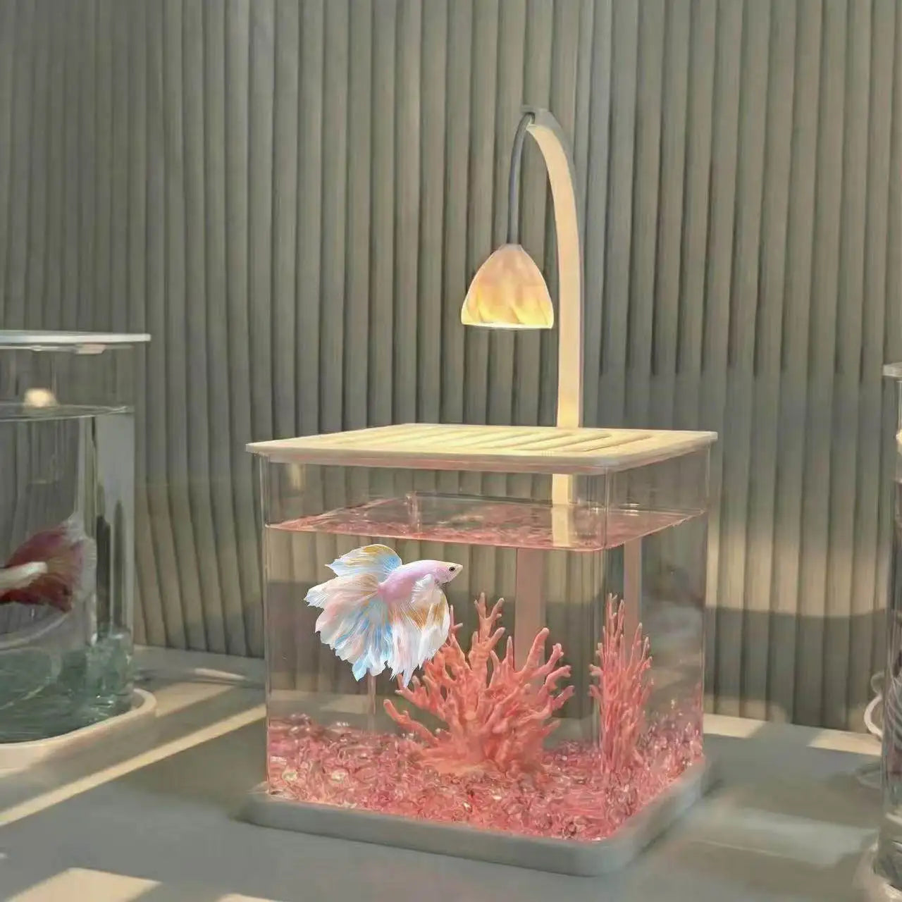 Acrylic Fish Tank With Ice Crystal Landscape