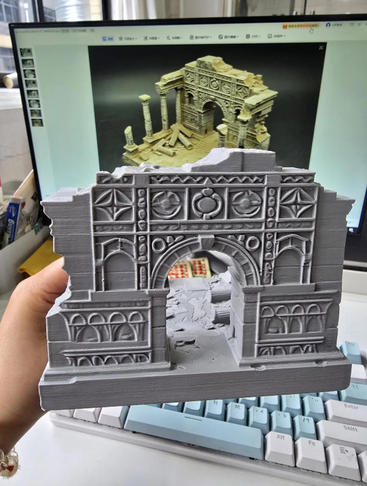 3D Printed Ancient Greek Temple Ruins Aquarium Terrarium Decor