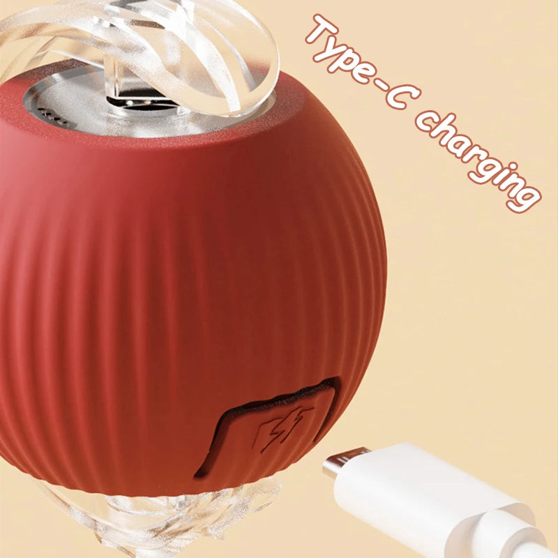 2Pcs Cat Interactive Automatic Rolling Ball w/ Tail, Rechargeable