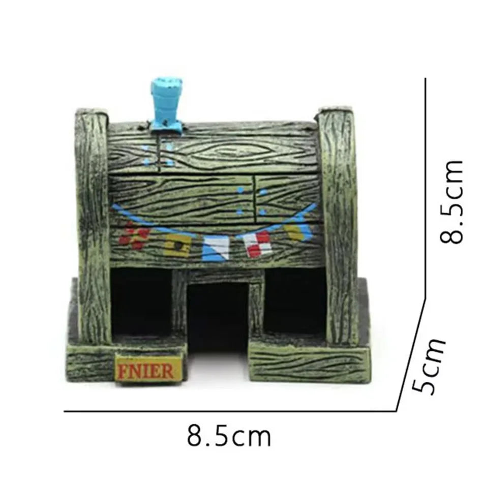 Cute Resin House Aquarium Decorations