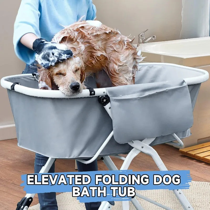 Elevated Foldable Dog Bath Tubs