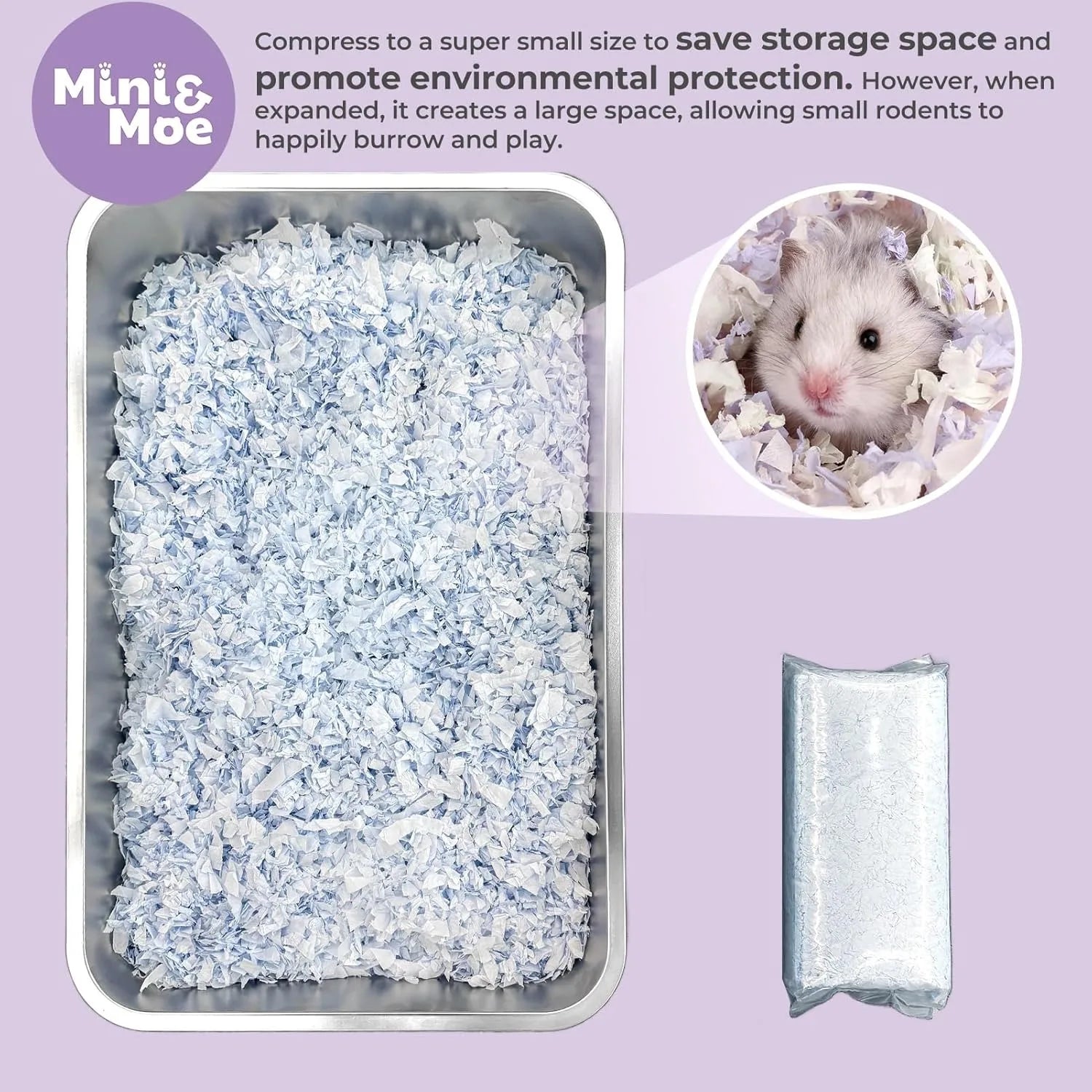 23L/50L Paper Small Pet Bedding, Odor Control, Dust-Free, Moisture Absorbent, Natural Shavings