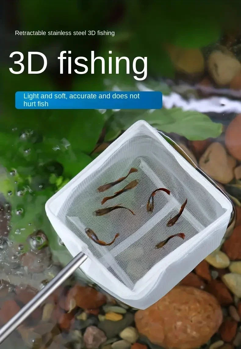 Stainless Steel Handle Square Round Aquarium Net