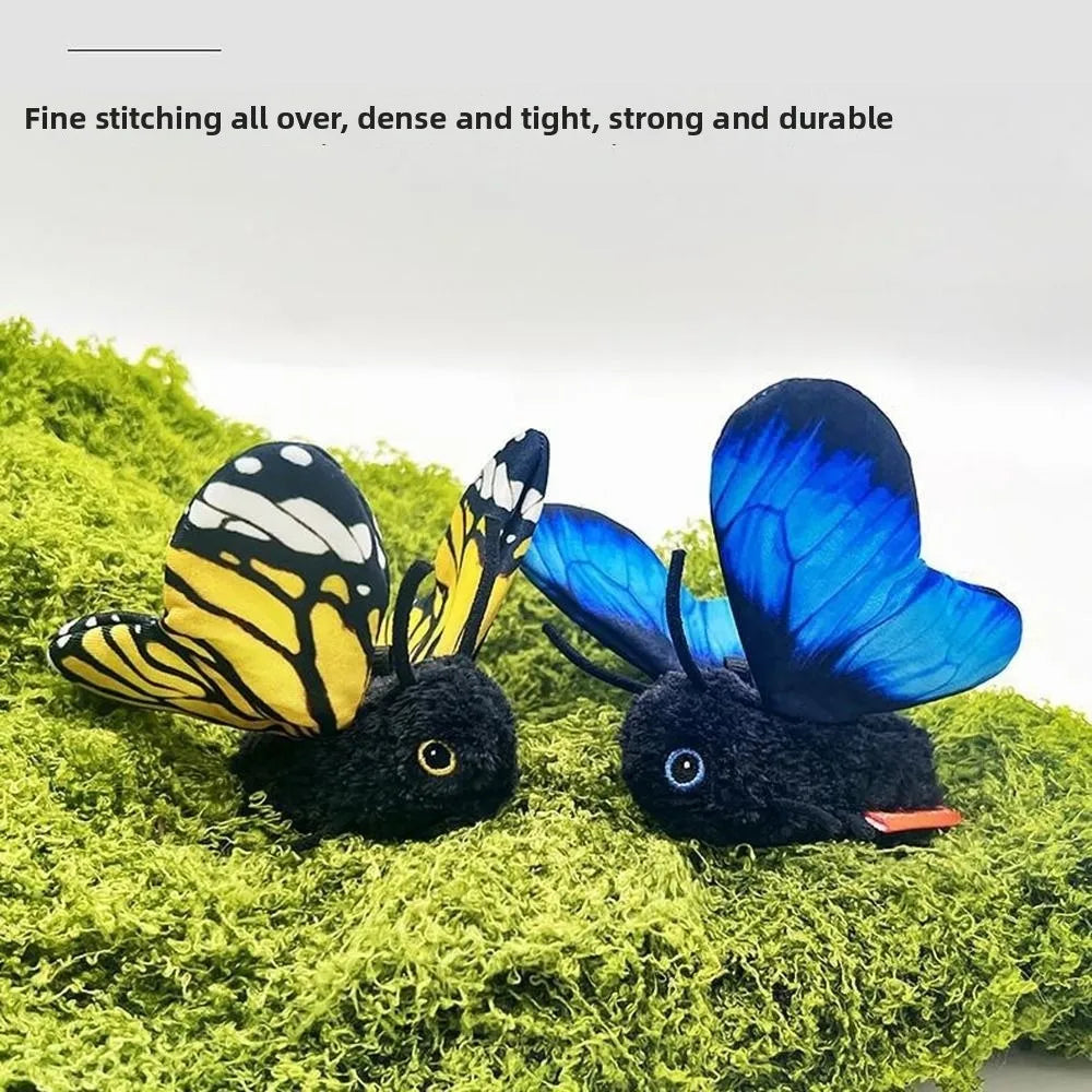 Rechargeable Automatic Cat Toy Multiple Modes Simulation Butterfly Cat Teaser Hanging Elastic String Washable Feline Toy