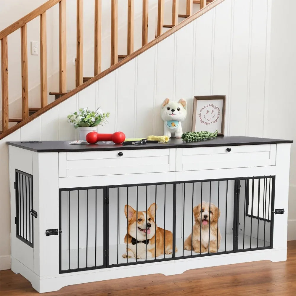 Decorative Heavy Duty Large Dog Cage with Charging Station