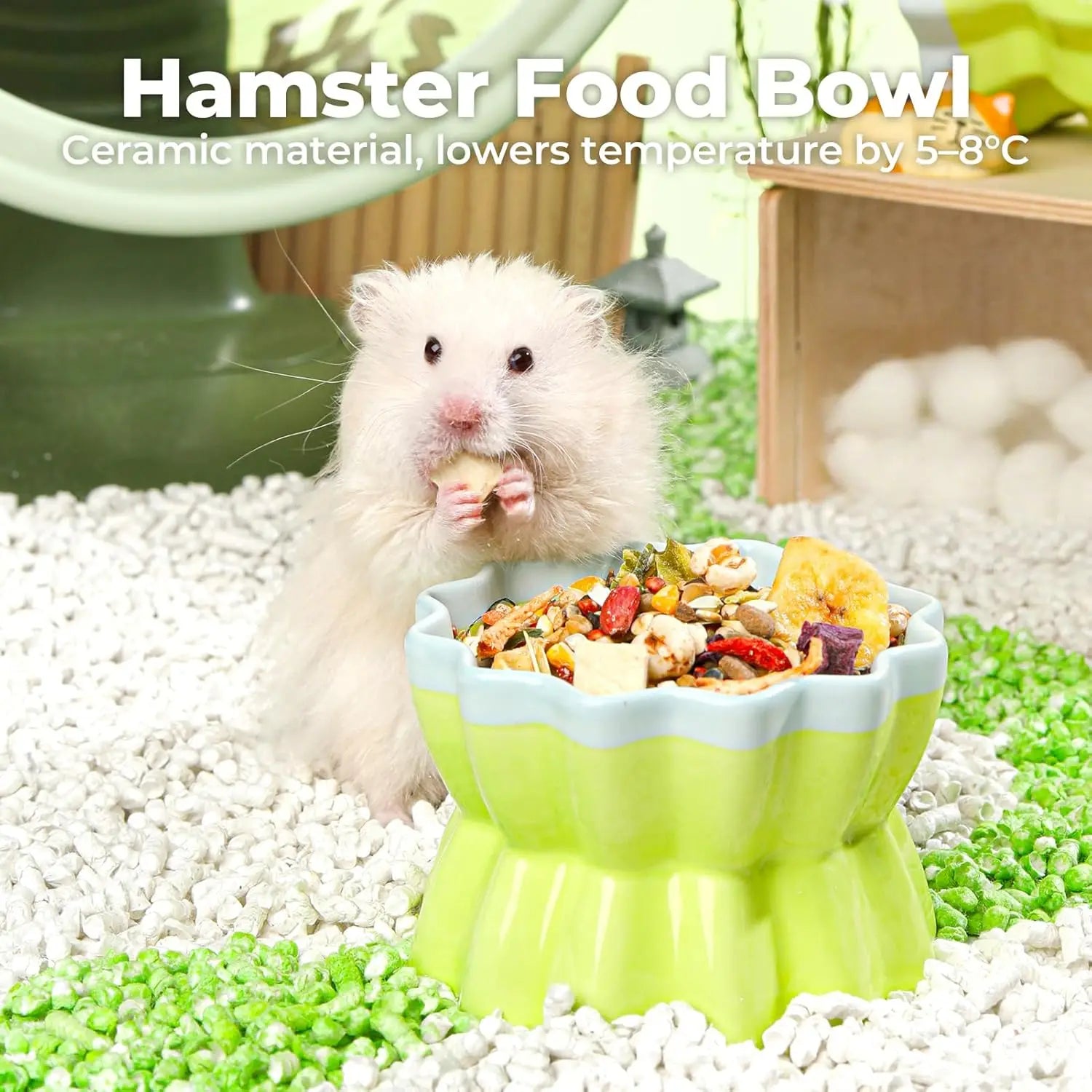 Anti-Tip Ceramic Pet Bowl for Guinea Pig/Rat/Hamster