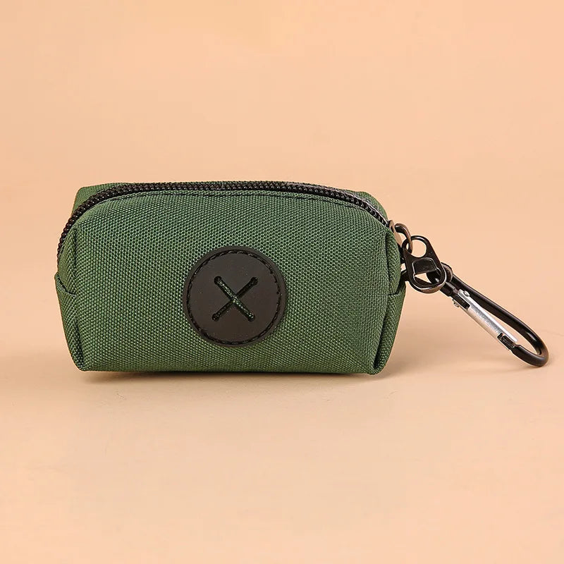 Canvas Dog Poop Bag Holder and Dispenser with Carabiner Clip