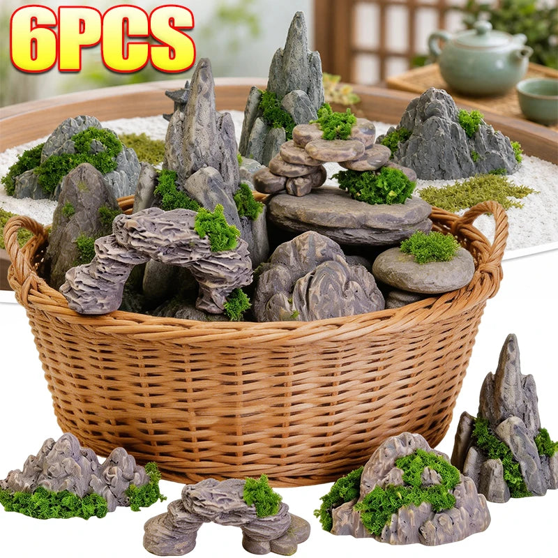 Miniature Mountain Fake Stone Resin Rockery for Fish Tank