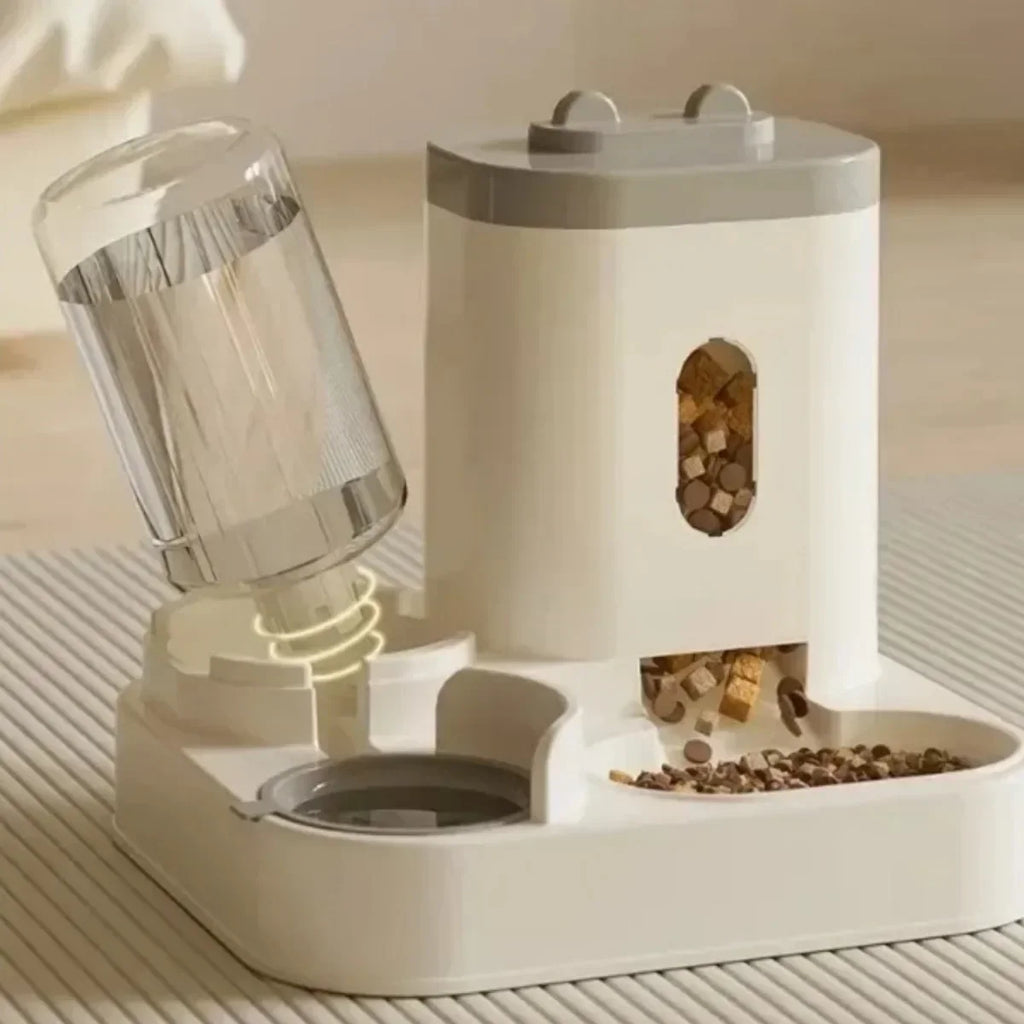 Large Capacity Automatic Pet Food Bowl With Water Fountain
