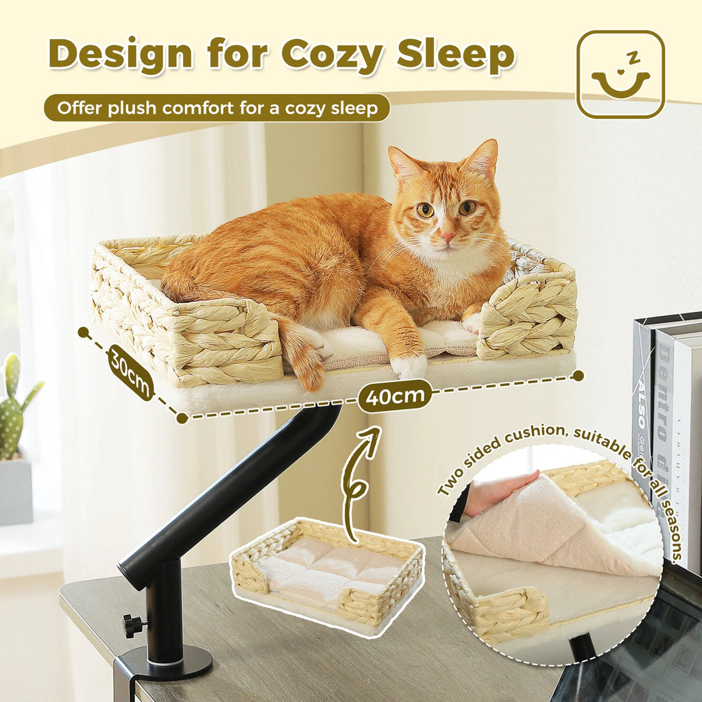 360° Rotatable Cat Bed Desk Stand for Indoor Cats