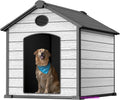 46" Large  Outdoor Weatherproof Dog House for 2 Large Dogs,  with Elevated Floor