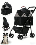 2-in-1Pet Foldable Lightweight Stroller for Small Dogs Cats
