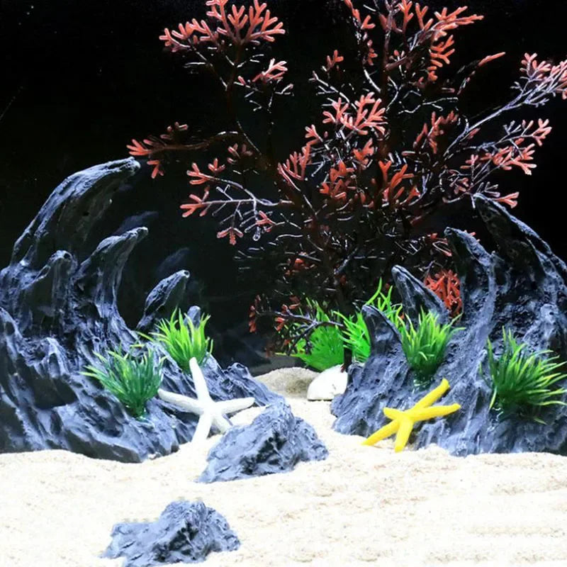 Simulated Canyon Aquarium Decoration Fish Tank, 2pcs
